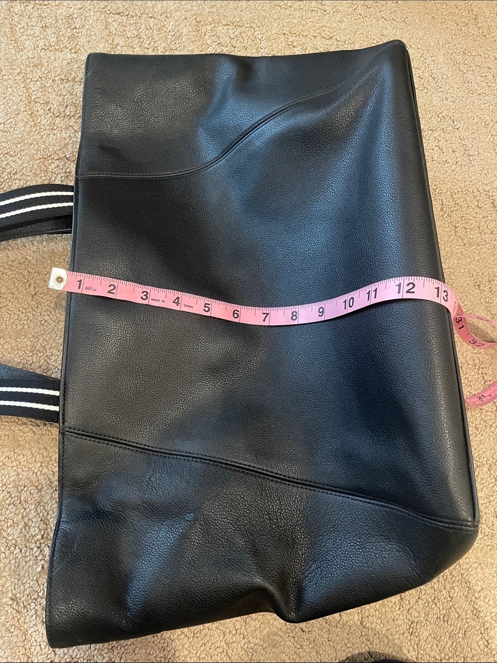 kate spade Black Leather Tote with Contrasting Striped Handles - Picture 11 of 12